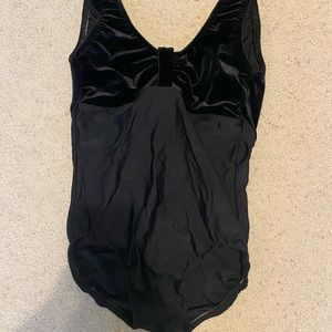 Black velvet leotard